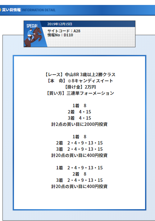 的中マーケット有料予想